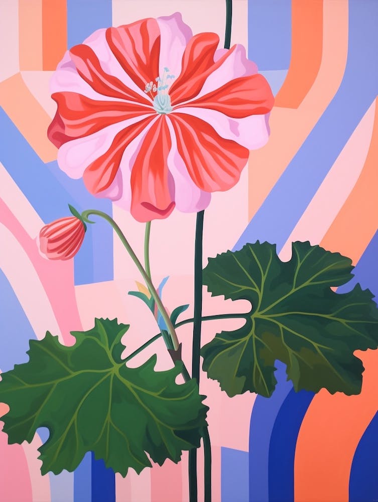 Geranium 2 Hilma Af Klint Inspired Pastel Flower Painting