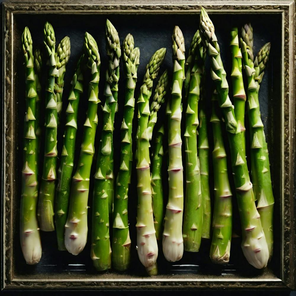 Frame Created From Asparagus On Edges And Nothing In Middle Haze Ultra Detailed Film Photography (6)