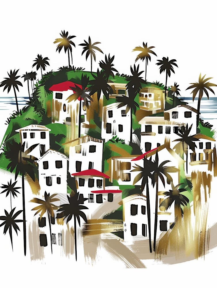 Palm Trees On The Island