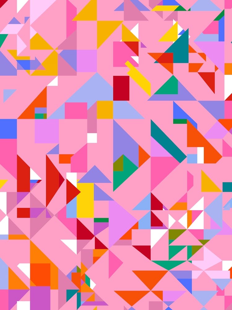 Tempel Geometrisch - Pink Multi