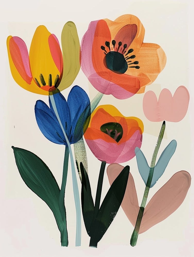 Gemalte Blumen Tulpe 1