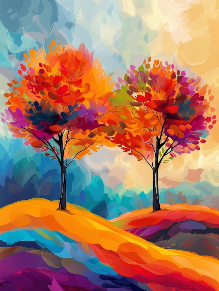 Two Trees On A Hill