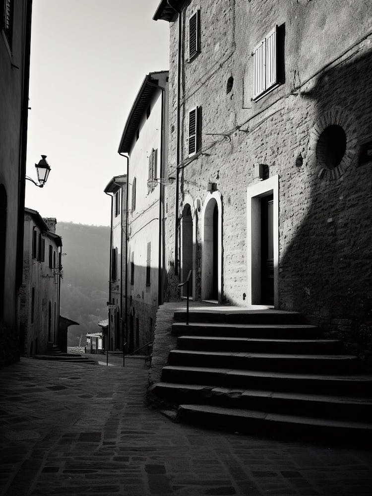 Cortona, Italy,  Black And White Analogue Photography  1