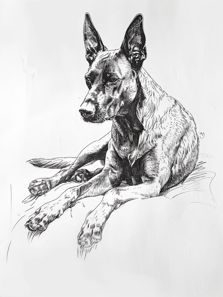 Chien Berger Allemand - Croquis au trait 1