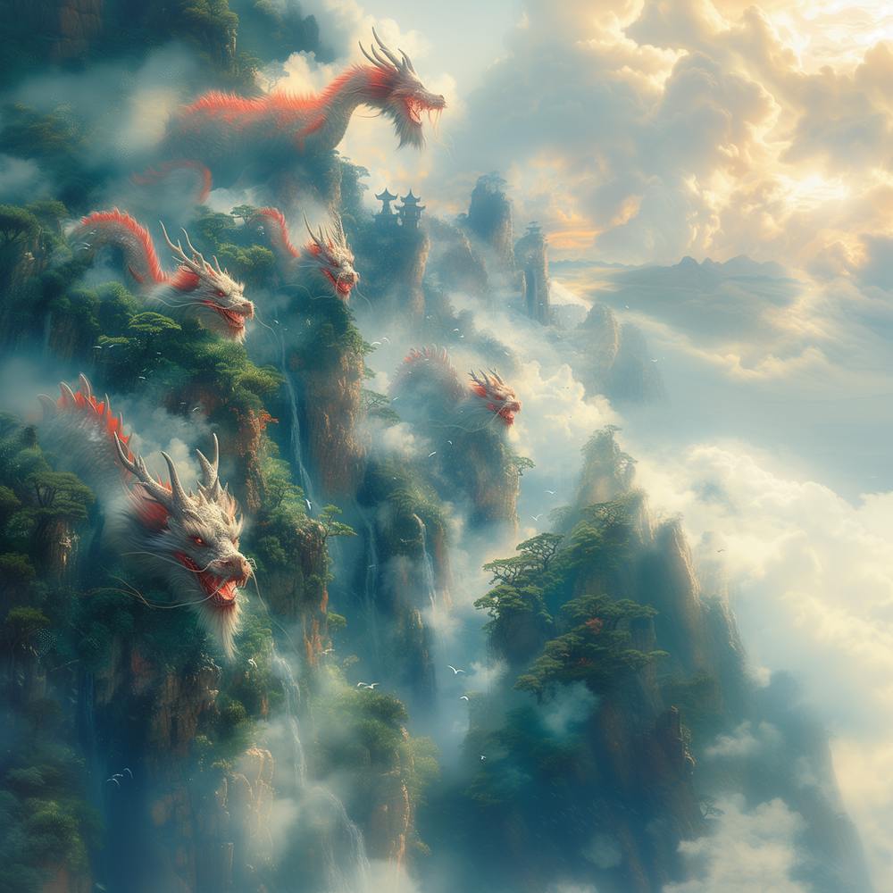 Drachen in den Wolken