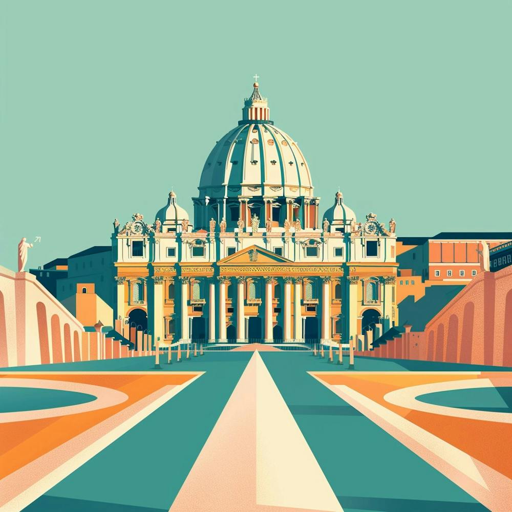 A Vatican City In Rome Minimal Illustration 1719920232 3