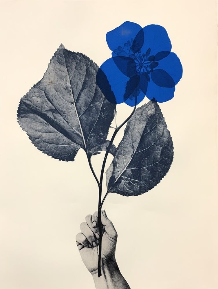 Blue Botanical Hydrangea 1