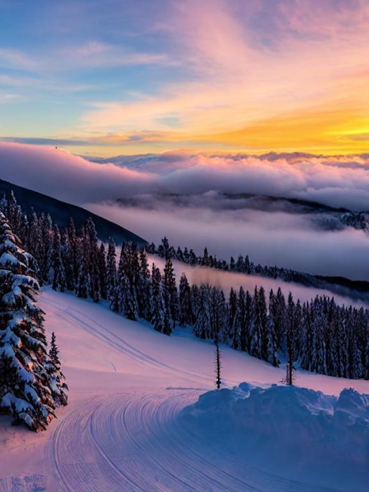 Rusutsu, Japan Sunrise Skiing Poster