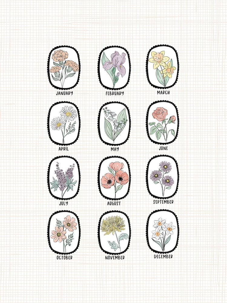 Birth Flower Chart | Linen