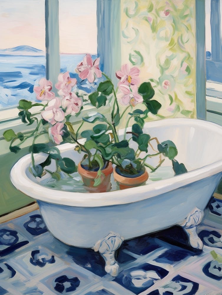 A Bathtube Full Hellebore In A Bathroom 3