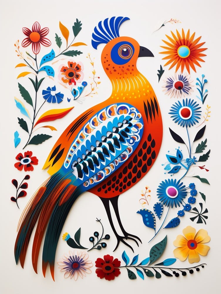 Scandinavian Bird Illustration Pheasant 2