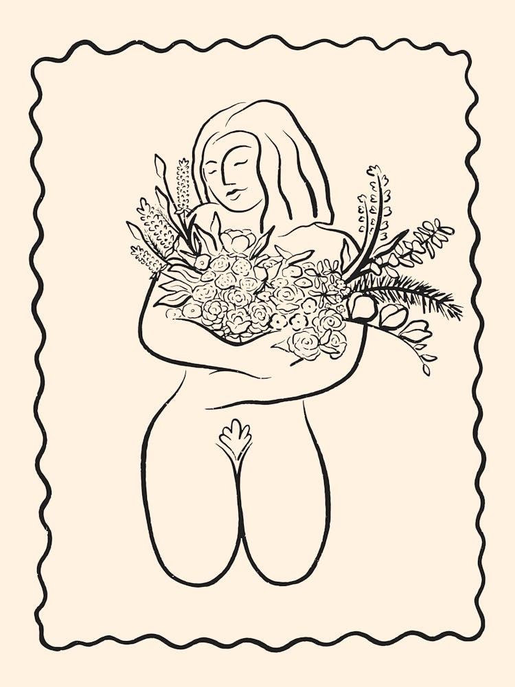 Pretty Lady With Flowers 02