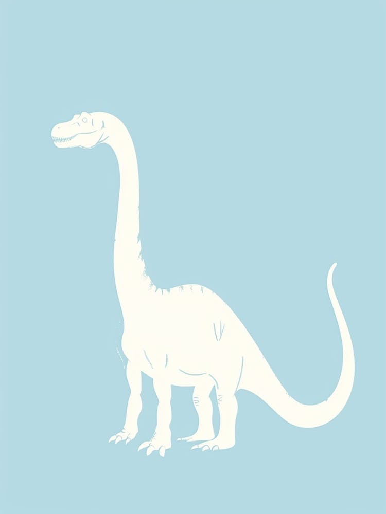 Pastel Blue Dinosaur Silhouette 2