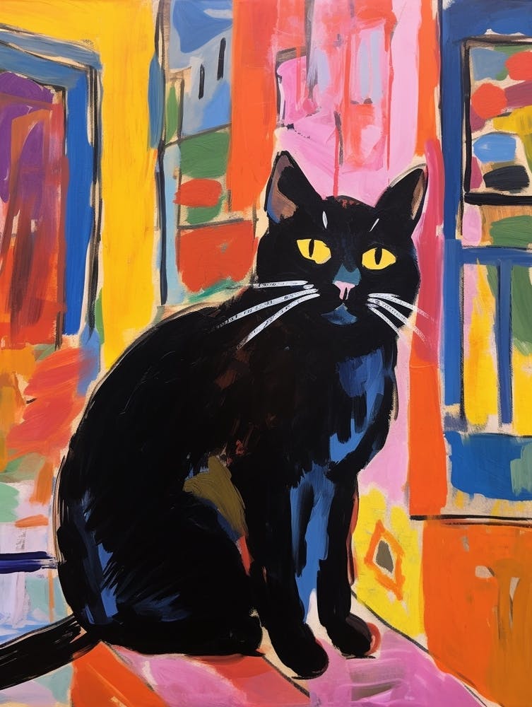 Painting Of A Cat In Luxor Egypt 3