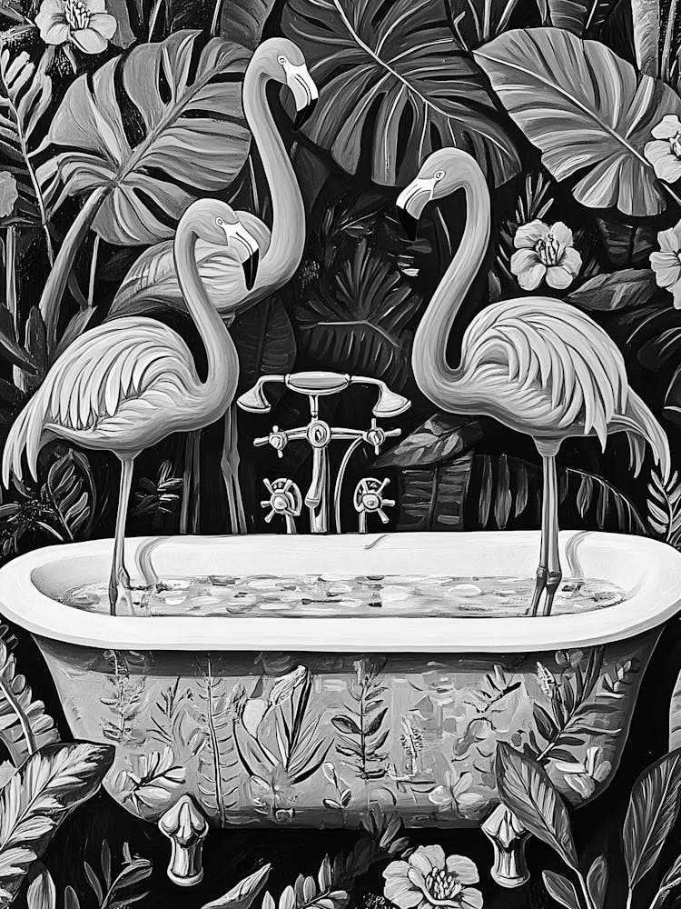 Flamingos In The Bathtub