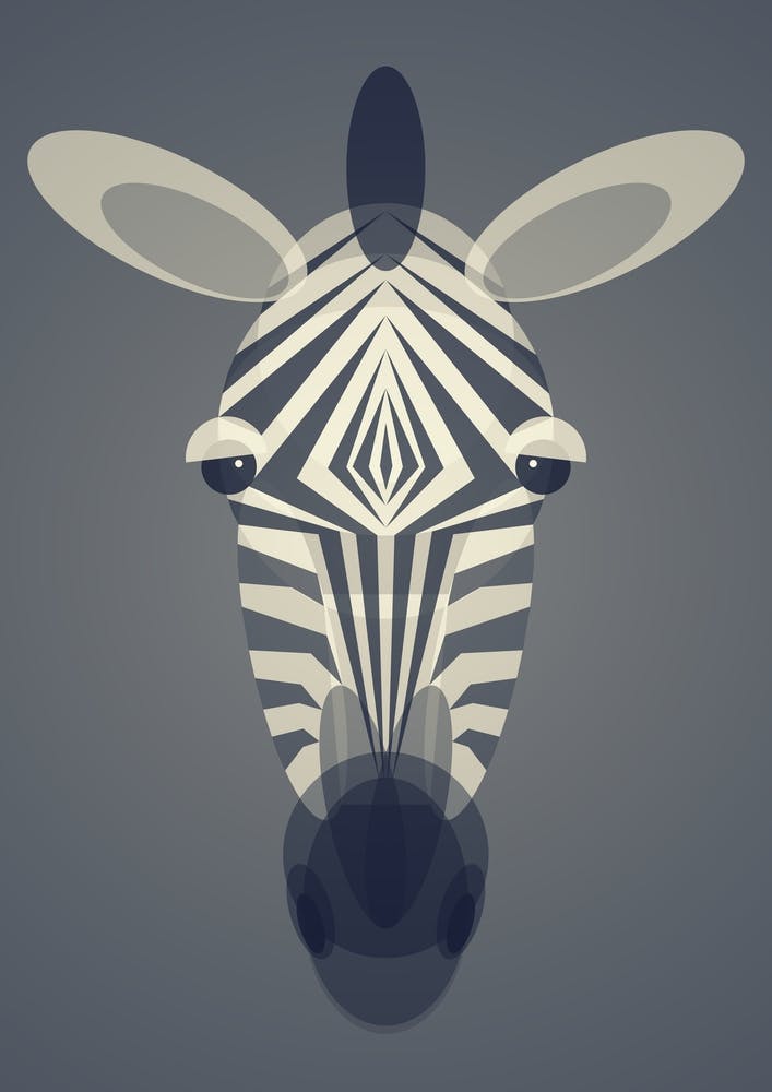 Mid Century Geometric Zebra