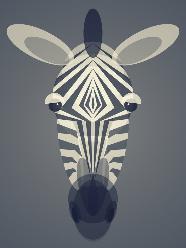 Mid Century Geometric Zebra