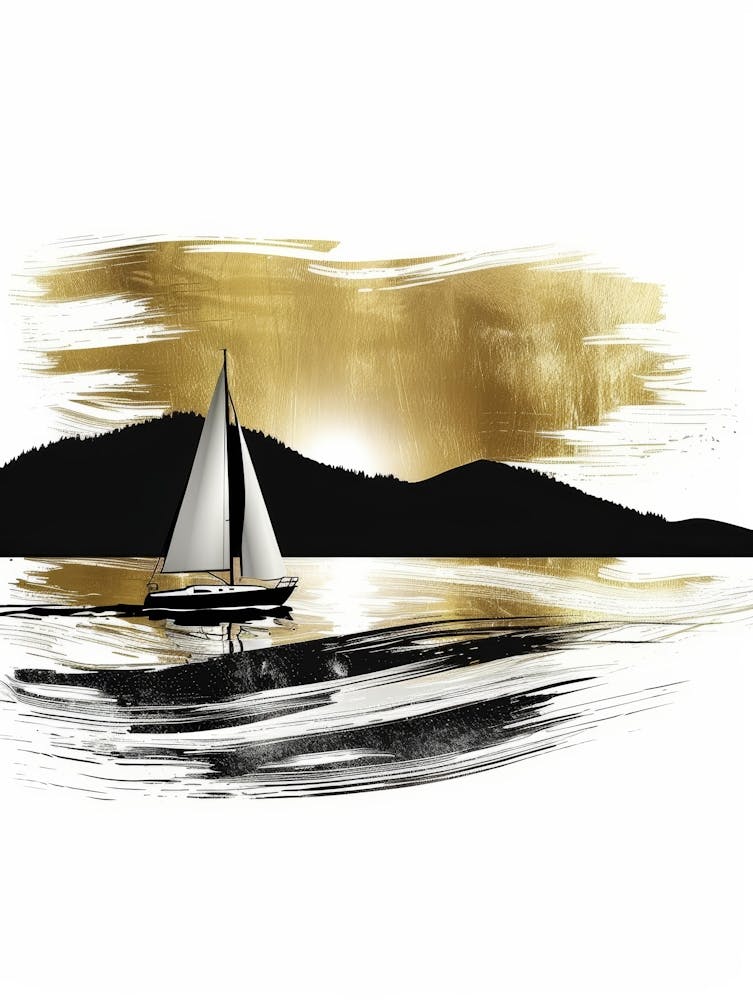 Sailboat At Sunset Canvas Print