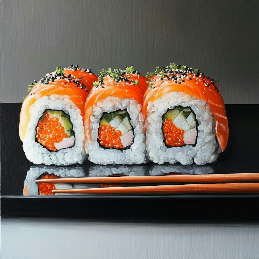 Sushi With Chopsticks Art