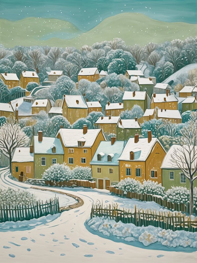 Snowy Winter Village no1