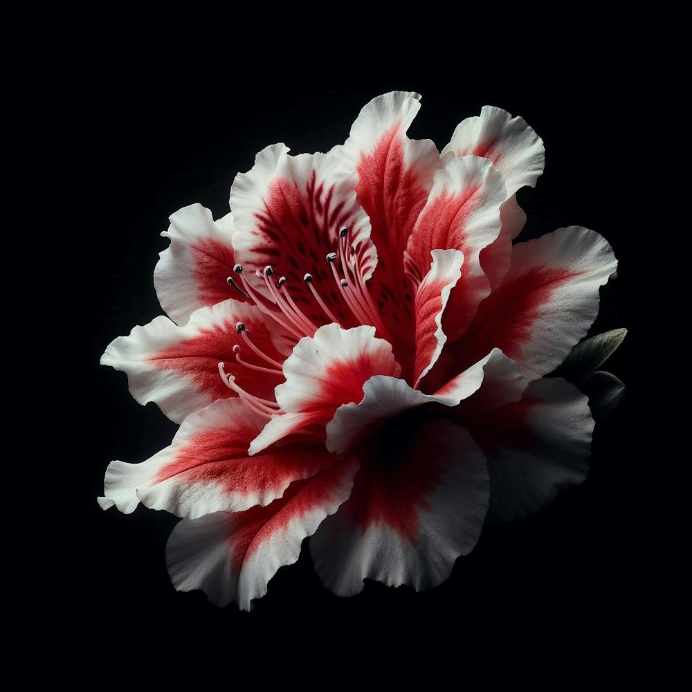 White Red Azalea Flower