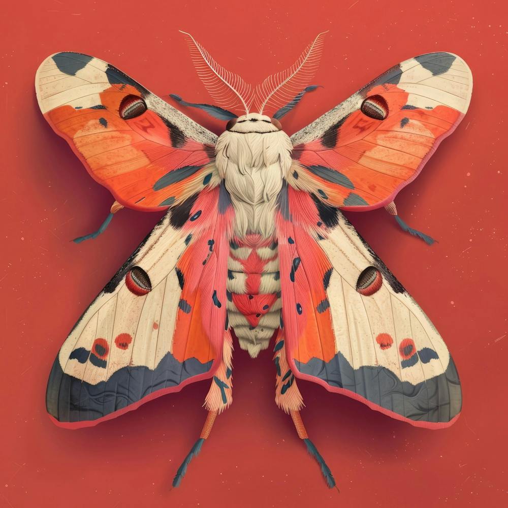 Moth on red