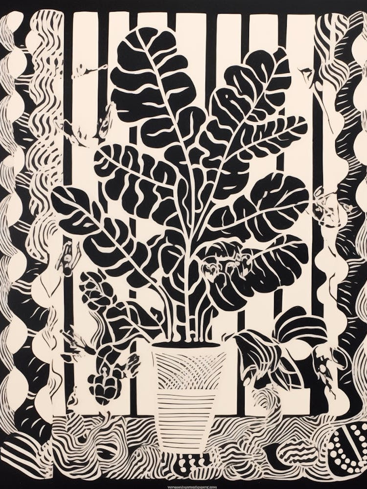 B&W Plant Illustration Zz Plant 11