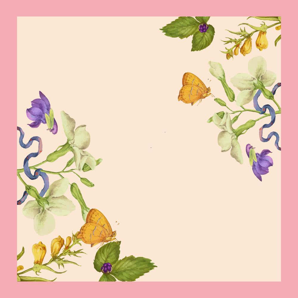 Watercolor Butterflies On A Pink Background