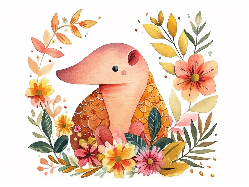 Little Floral Armadillo 2