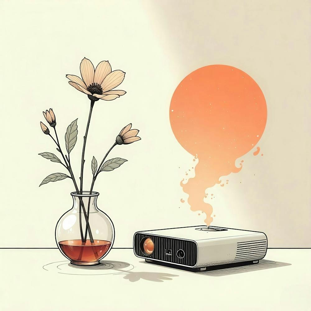 Projector And Flowers