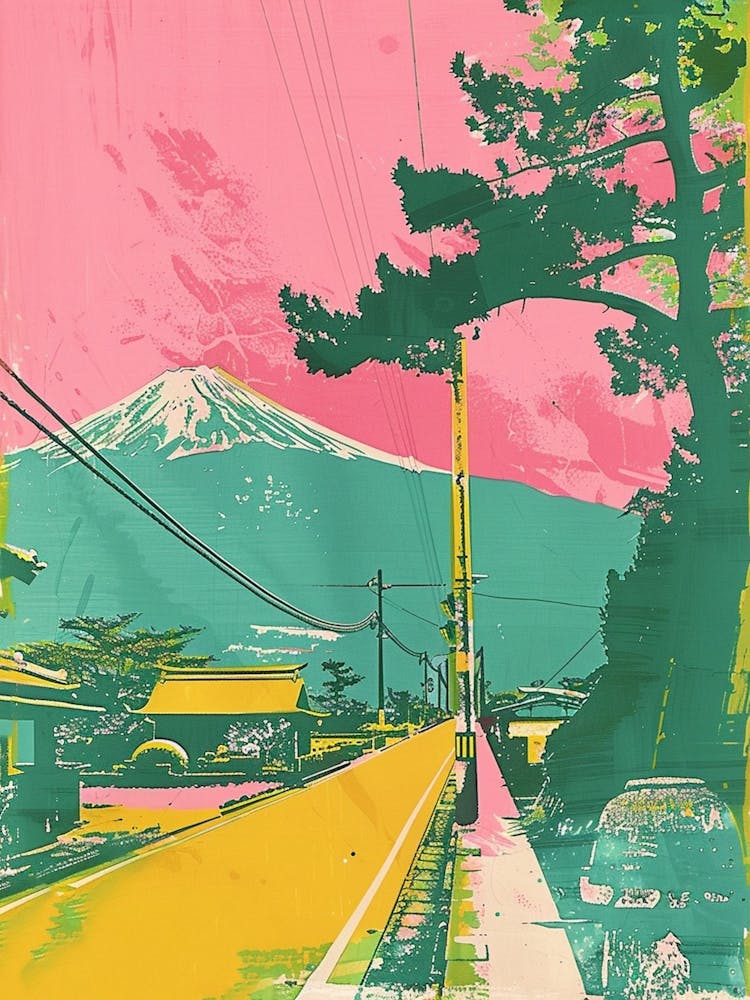 Fujikawaguchiko Japan Duotone Silkscreen 2