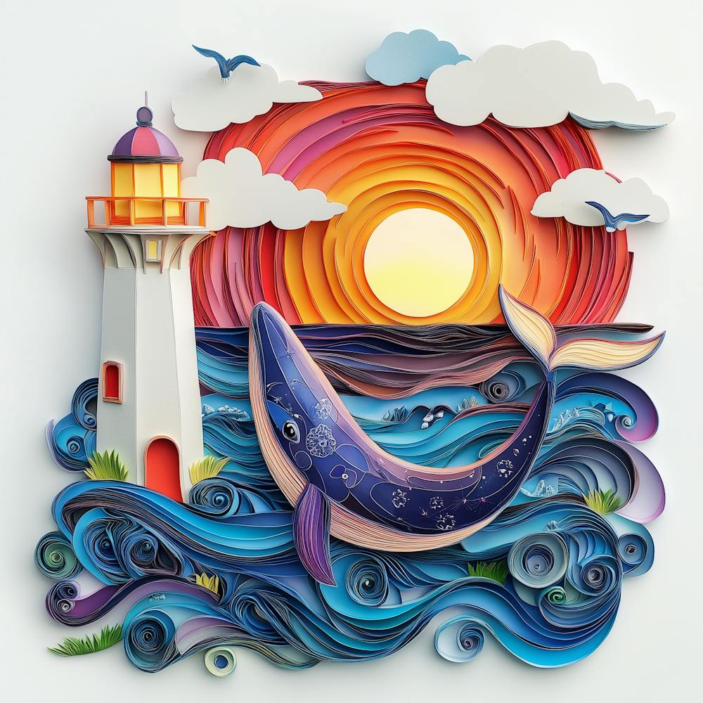 Whale And Lighthouse