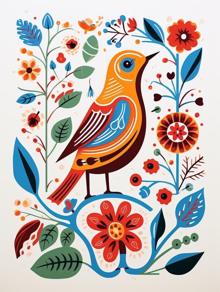 Scandinavian Bird Illustration Hermit Thrush 4