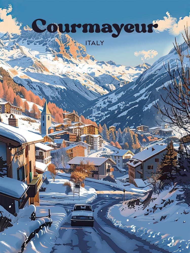 Courmayeur Italien Skigebiet Digital Reisekunst