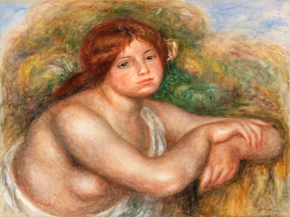 Bust Of Woman In Red (1905–1908), Pierre Auguste Renoir