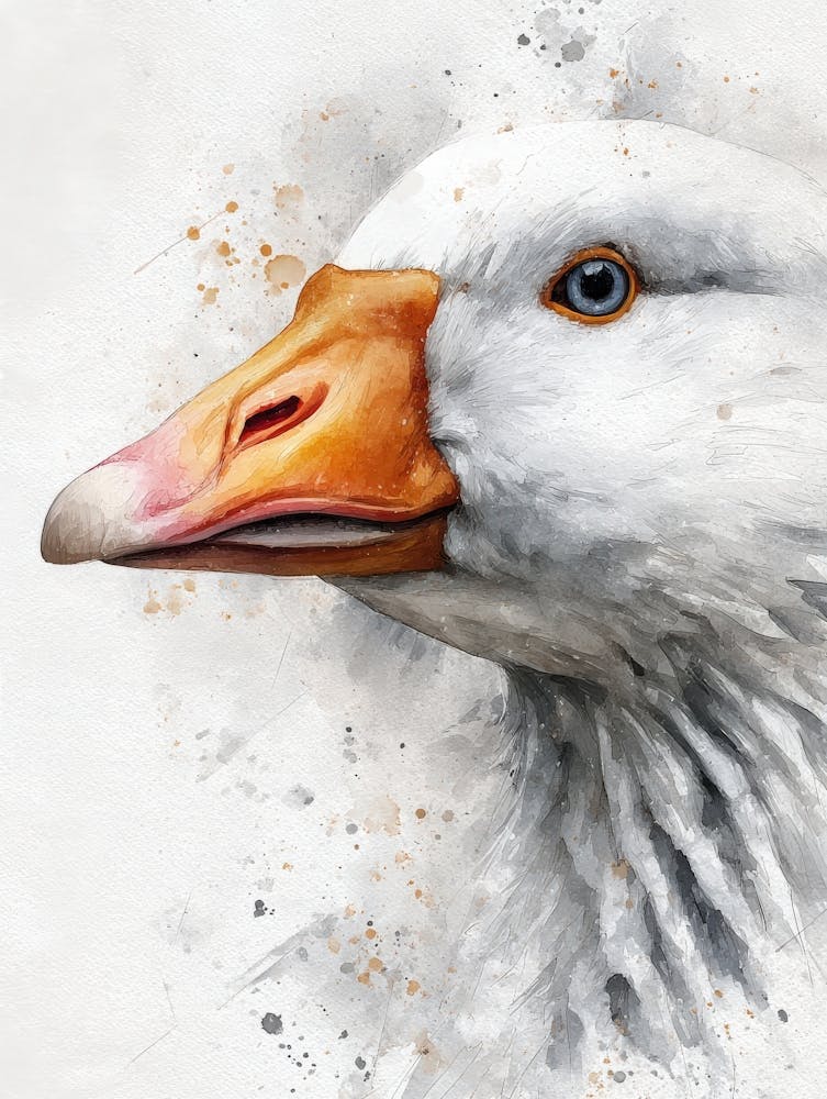 Aihrgdesign Isolated Watercolor Painting Of Birds Goose With 12
