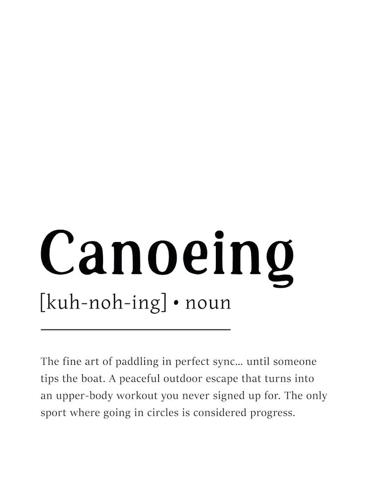 Canoeing Definition Poster - Dictionary