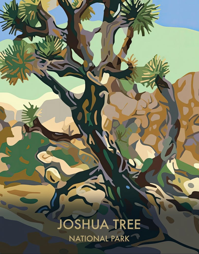 Joshua Tree National Park Travel Poster Matisse Style 1