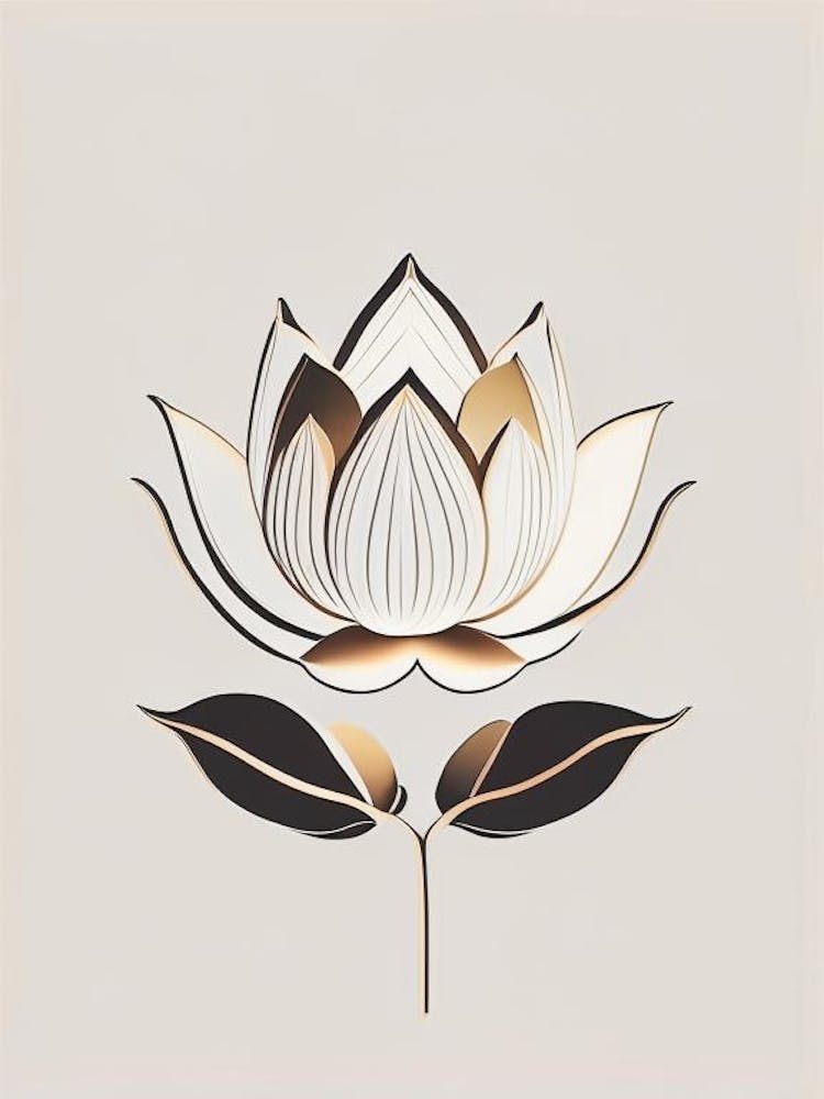 Lotusblume im Garten Retro Minimal 5