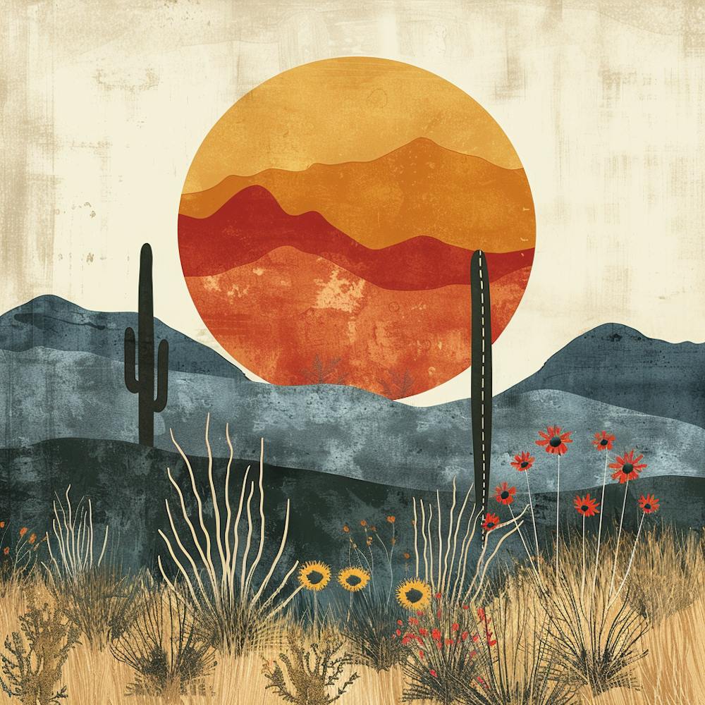 Sunset In The Desert Canvas Print