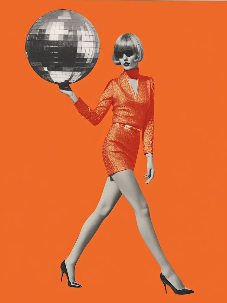 Mod Style Collage Disco Ball 0