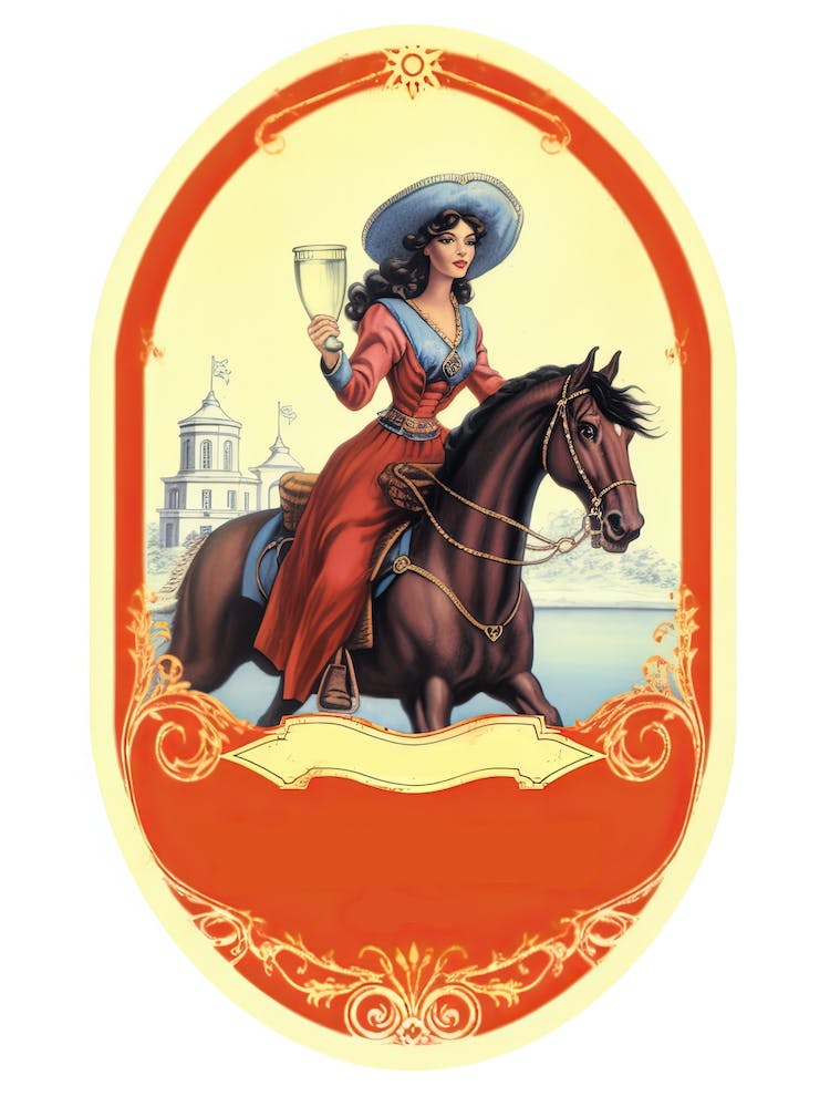 1950w Vintage Cowgirl Label 1