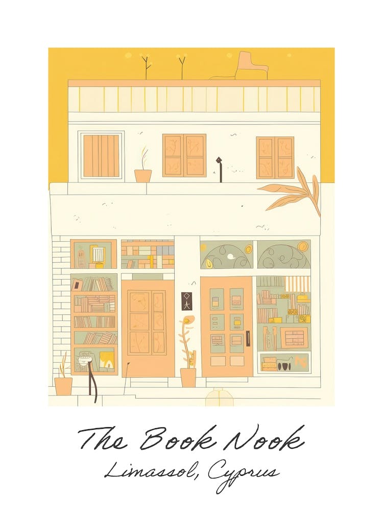 Limassol, Cyprus The Book Nook Pastel Colours 1 Poster