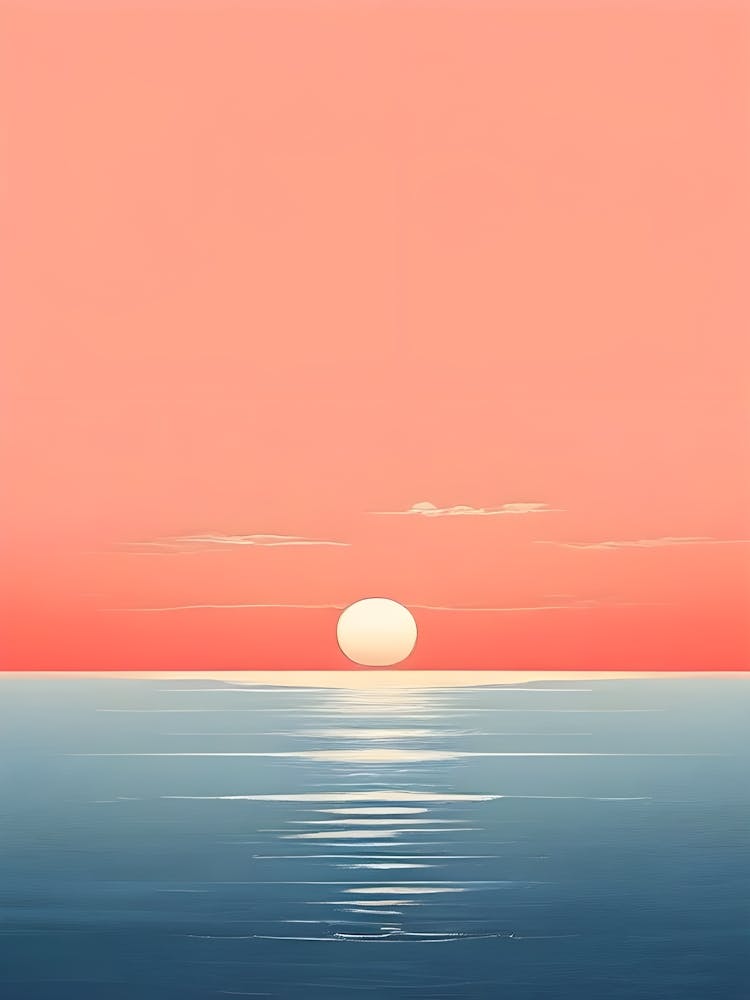 Create A Minimalist Seascape With A Strong Horizon Line Dividing A Clear Sky From A Tranquil Sea 1 1