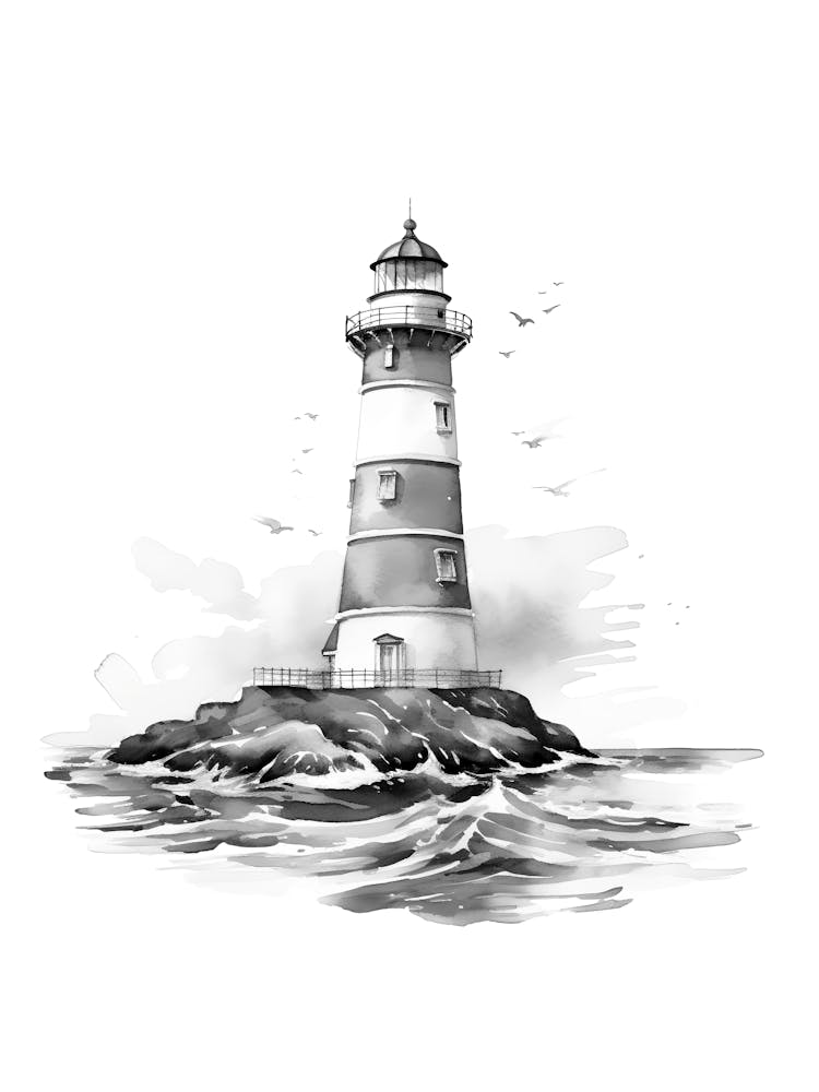Lighthouse In The Sea