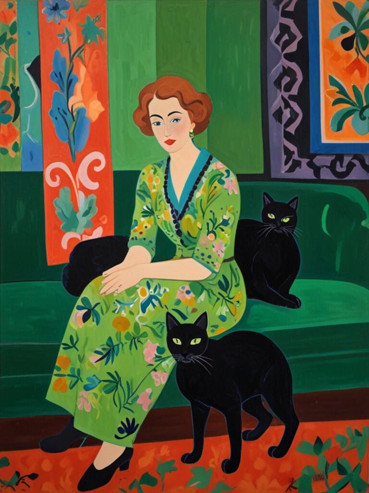 Woman With Cats