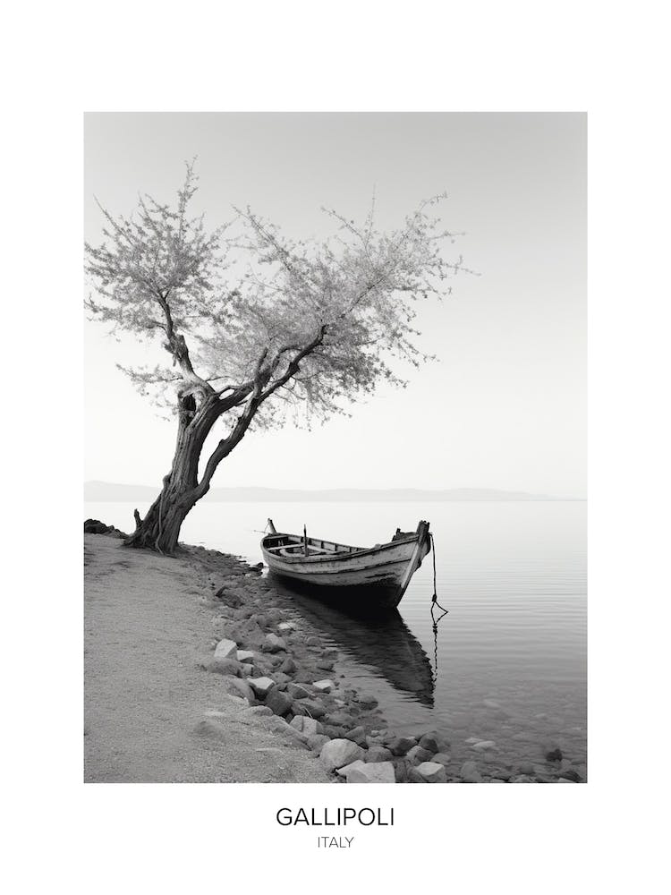 Poster Of Gallipoli, Italy, Black And White Photo 2