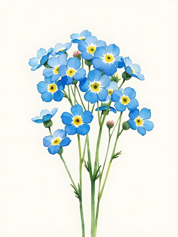 Watercolor Blue Seed Drift