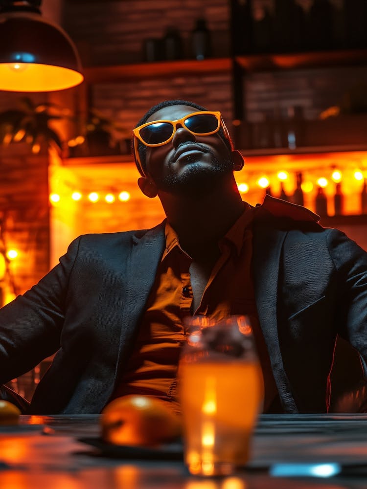 Man In Sunglasses In A Bar