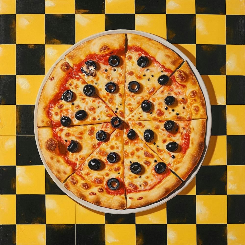 Pizza Yellow Checkerboard 3